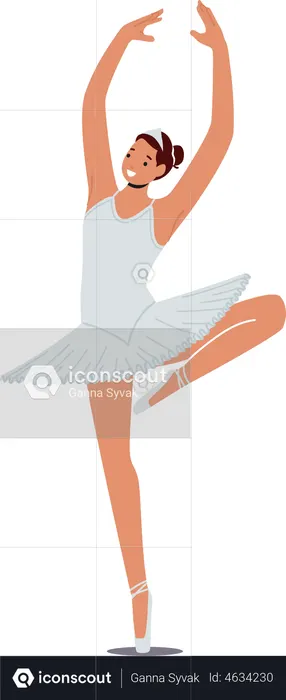 Girl Training in Ballet School  Illustration