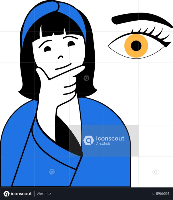 Girl uses eye liner  Illustration