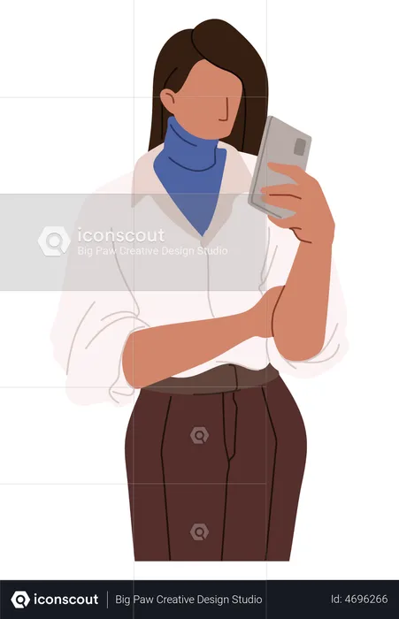 Girl using mobile  Illustration