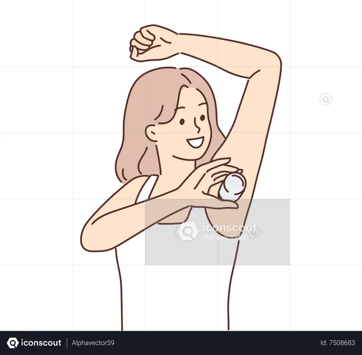 Girl using powder  Illustration