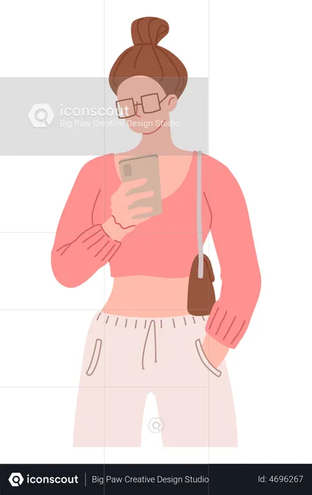 Girl using smartphone  Illustration
