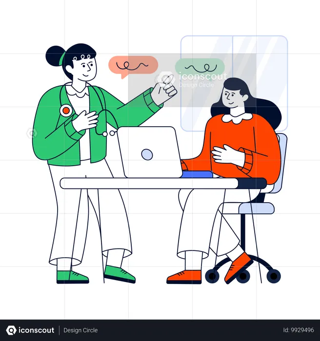 Girl verifying blood donors details  Illustration