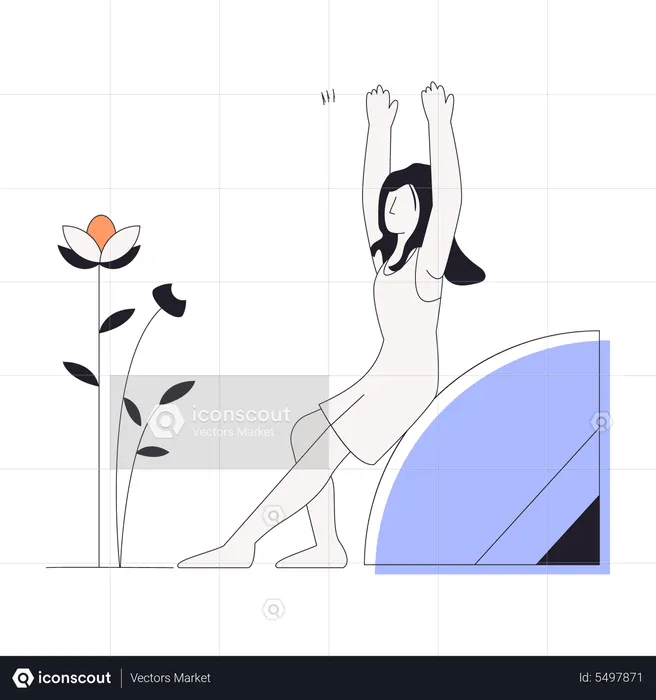 Girl waking up in the morning  Illustration