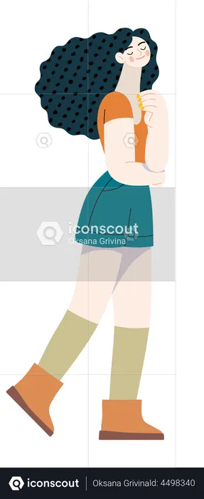 Girl walking  Illustration