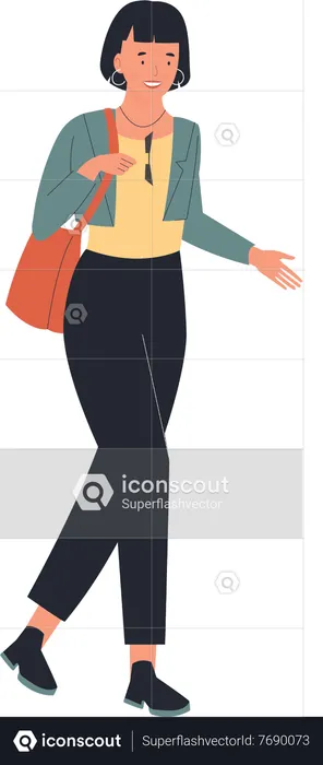 Girl walking  Illustration