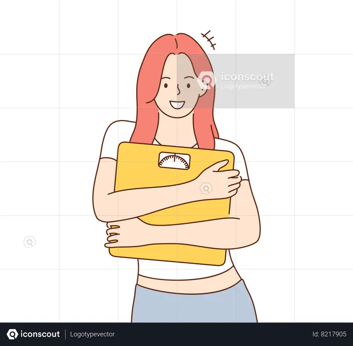 Girl wants to reduce her weight  Illustration