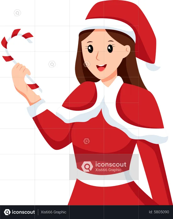 Girl wearing Christmas costume  Illustration