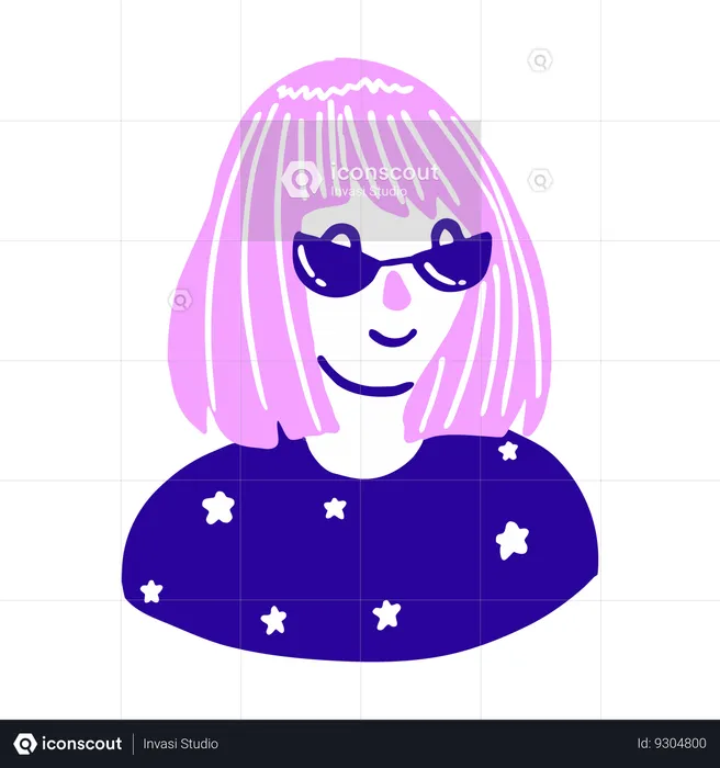 Girl wearing sunglasses  Illustration