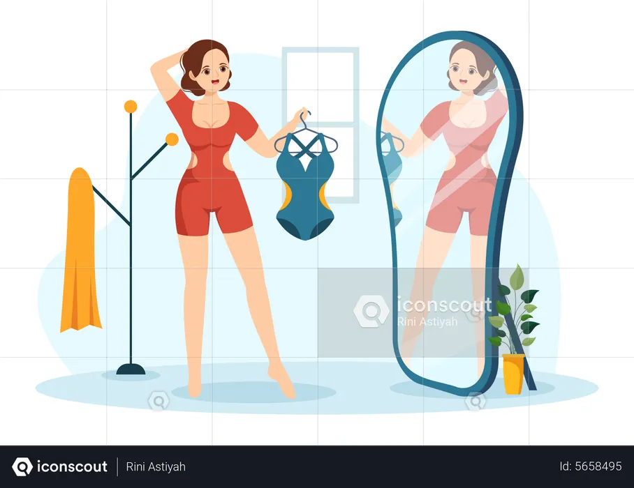 Girl wearing swimsuit  Illustration