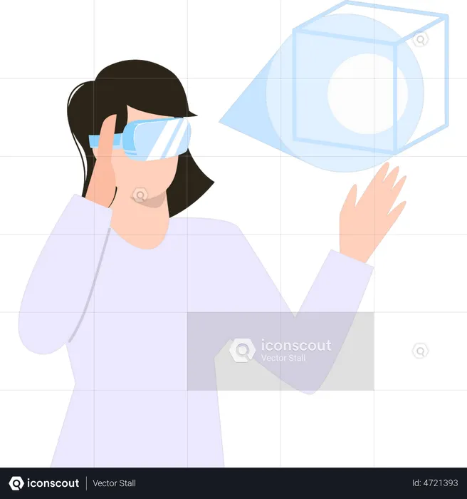 Girl wearing vr glasses  Illustration