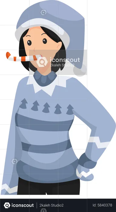 Girl wearing winter clothes  Illustration