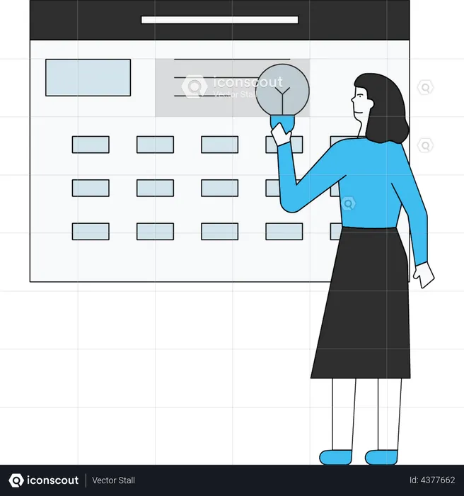 Girl with business schedule  Illustration