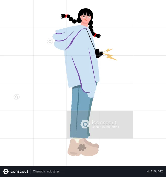 Girl with camera  Illustration