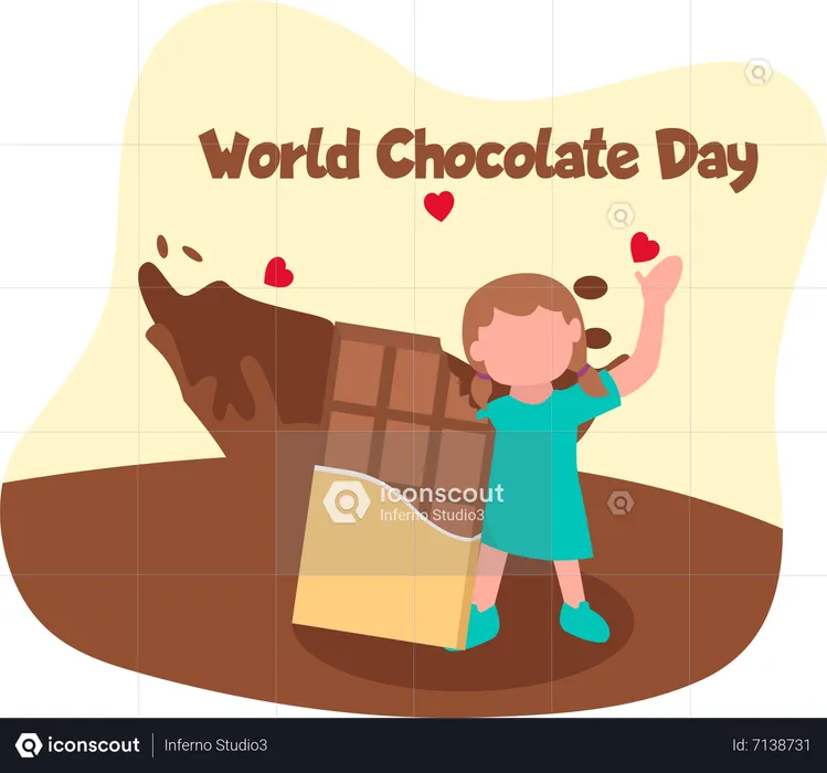 Girl with chocolate  Illustration