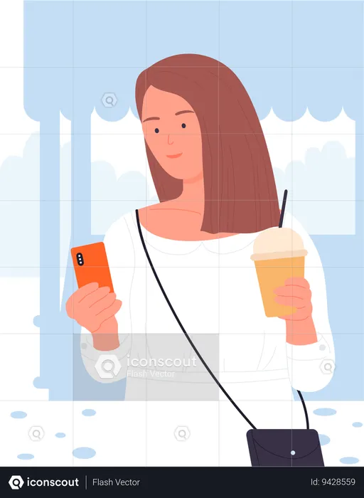 Girl with coffee  Illustration