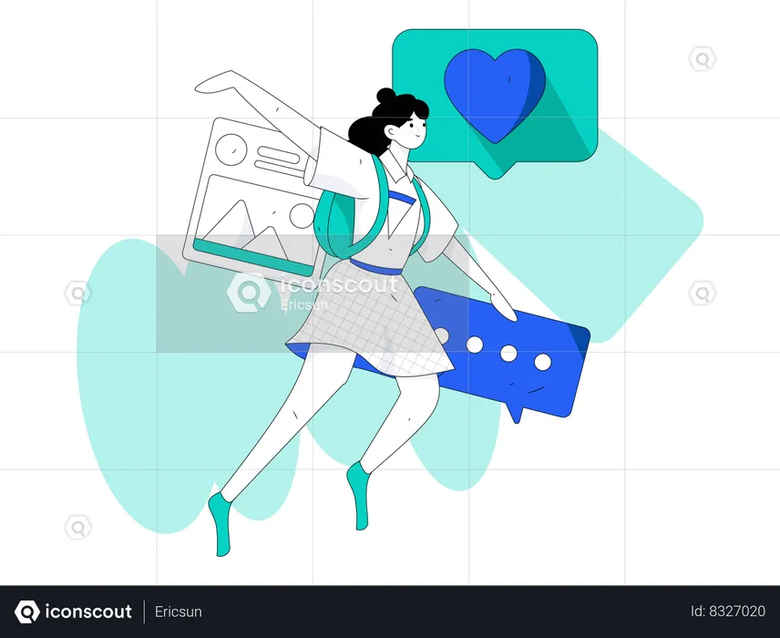 Girl with comment  Illustration