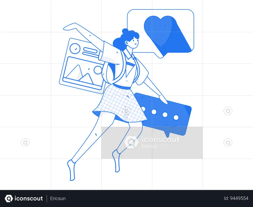 Girl with comment  Illustration