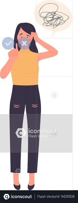 Girl with confused Psychology  Illustration