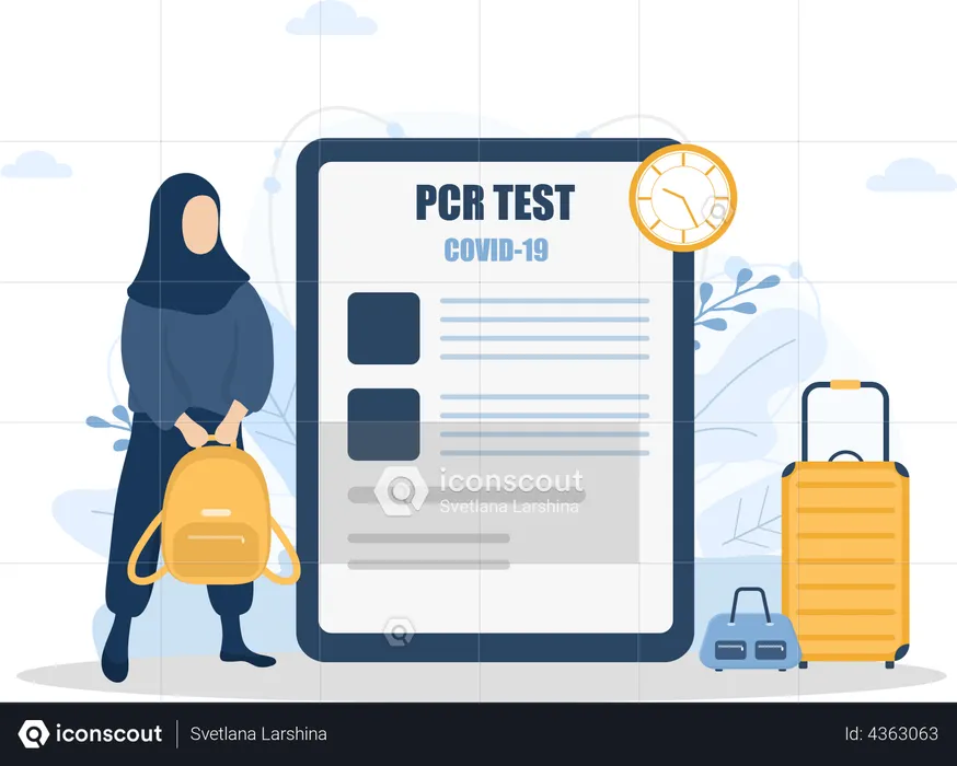 Girl with covid report  Illustration