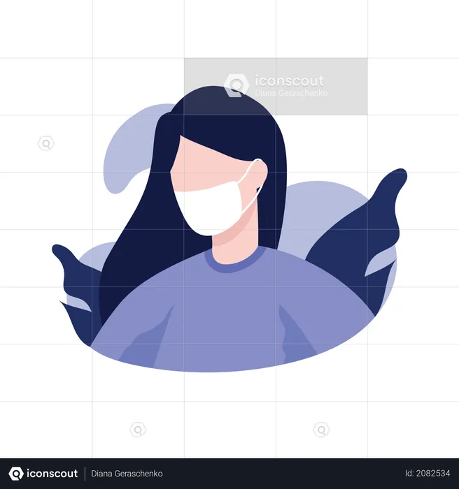 Girl with face mask  Illustration