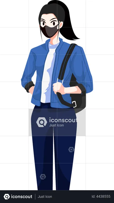 Girl with facemask  Illustration