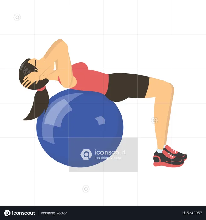 Girl with gym ball  Illustration