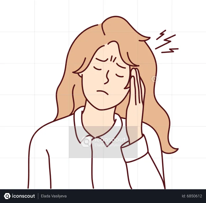 Girl with headache  Illustration