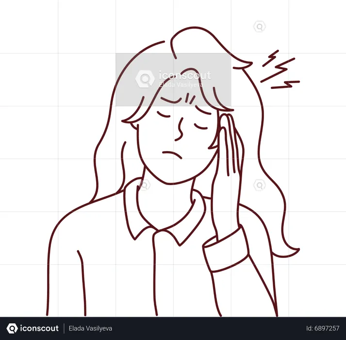 Girl with headache  Illustration