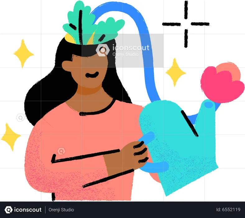 Girl with her mental health  Illustration