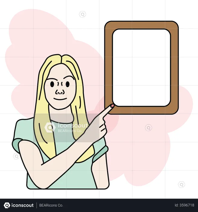 Girl with idea frame  Illustration