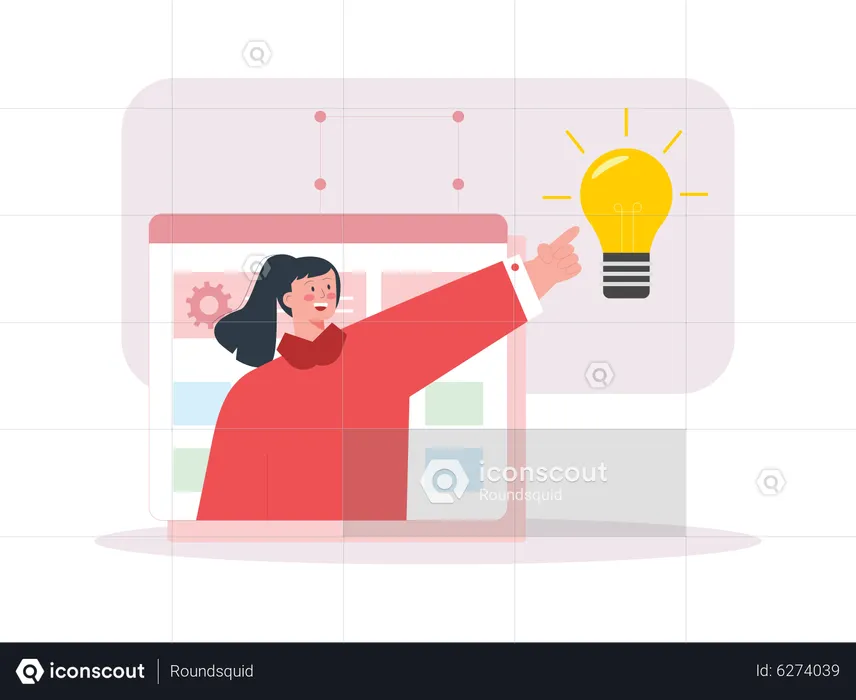 Girl with marketing idea  Illustration