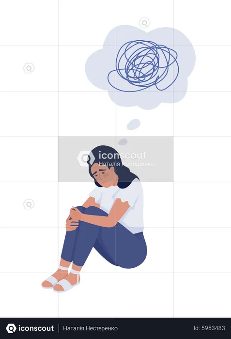 Girl with mental issue  Illustration
