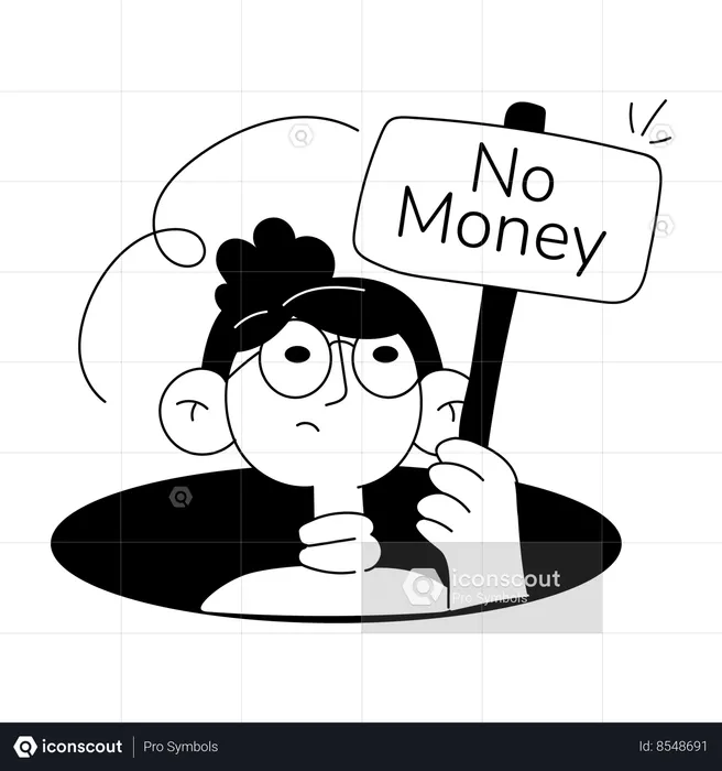 Girl with no money  Illustration