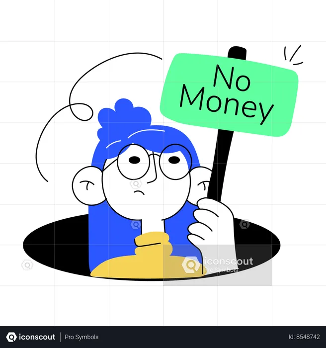 Girl with no money  Illustration