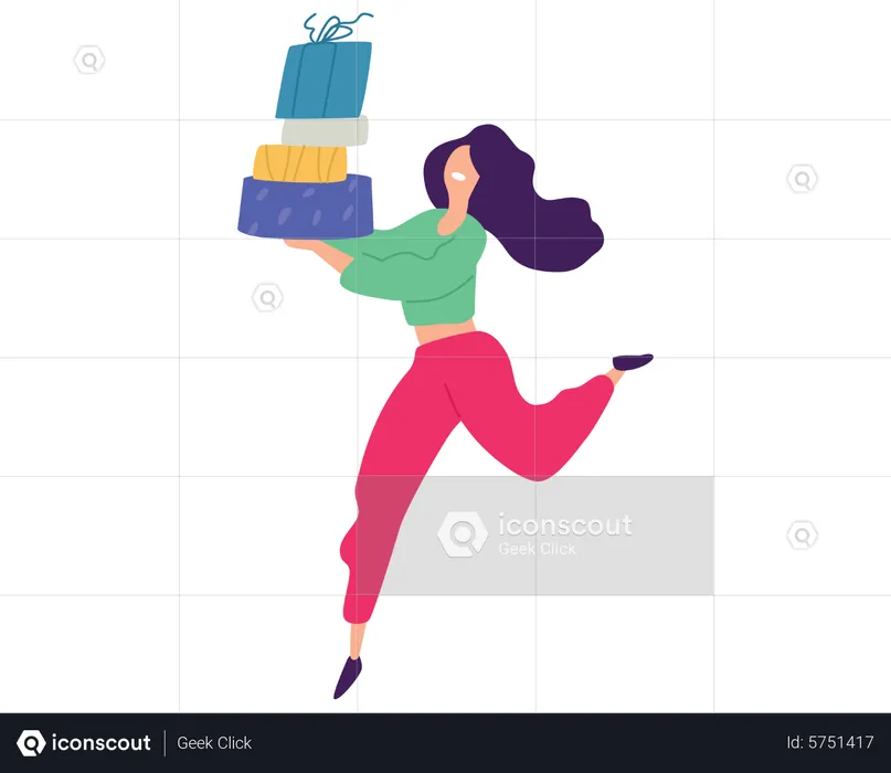 Girl with shopping bags  Illustration