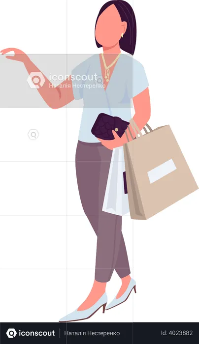 Girl with shopping bags  Illustration