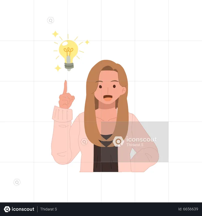 Girl with smart idea  Illustration