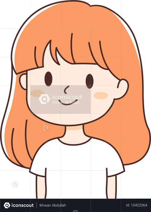 Girl with Smiling Expression  Illustration