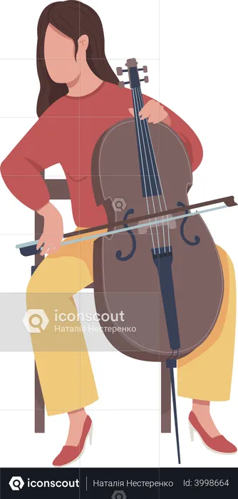 Girl with violin  Illustration