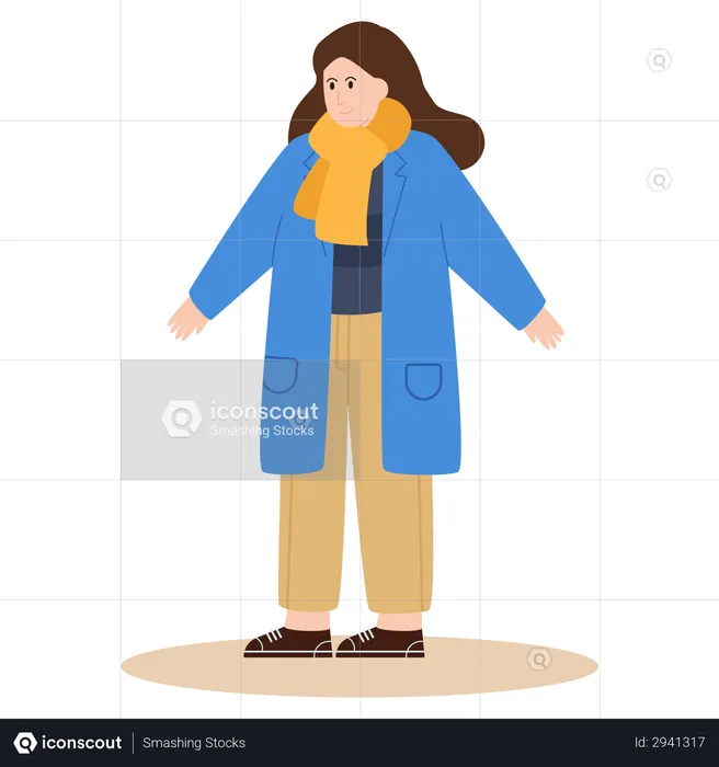 Girl with winter outfit  Illustration