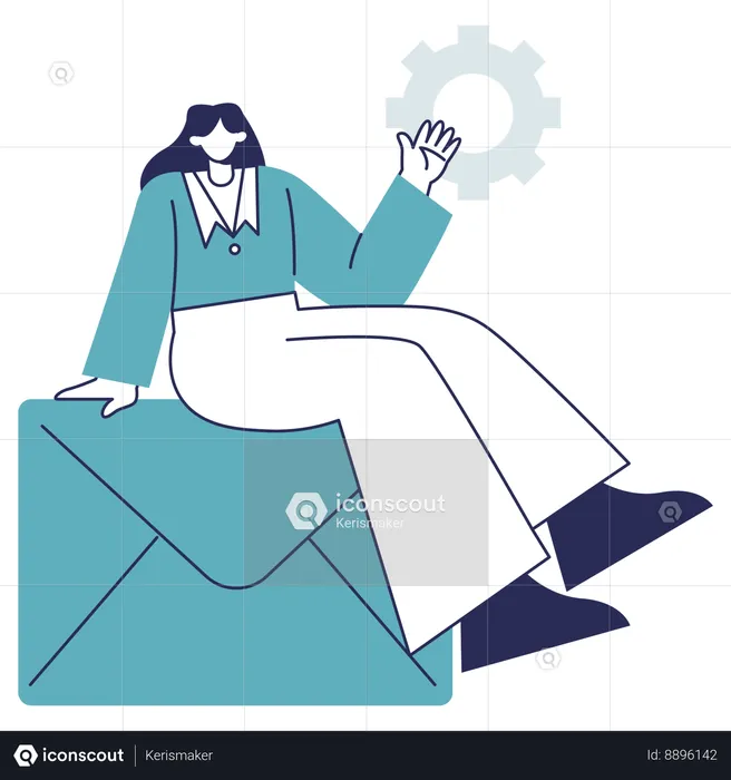 Girl working as Admin Manager  Illustration