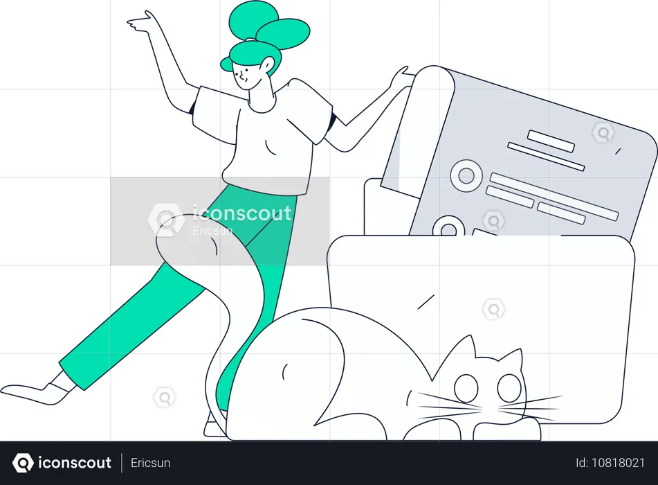 Girl working on customer research  Illustration