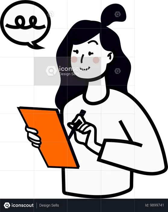 Girl writing something  Illustration