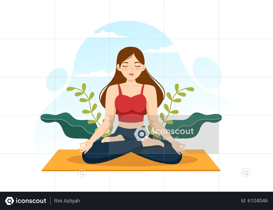 Girl Yoga Trainer  Illustration