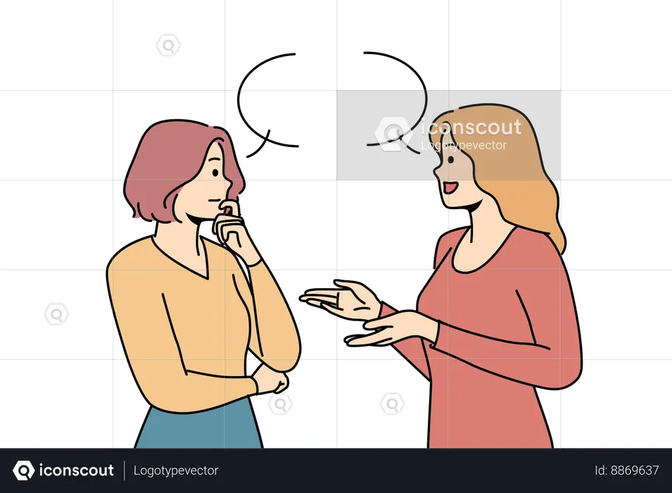 Girls are gossiping  Illustration