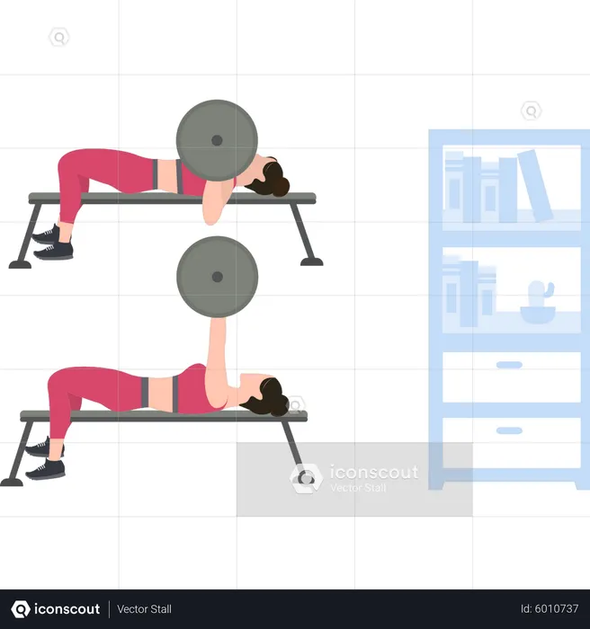Girls are lifting weights  Illustration