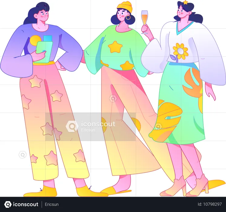 Girls celebrating women day  Illustration