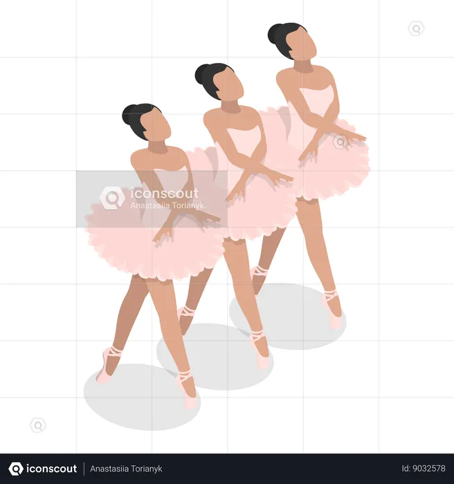 Girls dancing in opera  Illustration