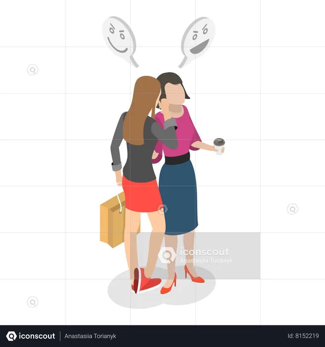 Girls  Gossips  Illustration
