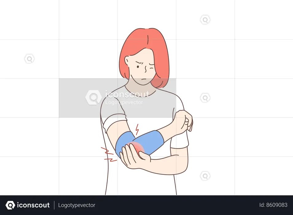 Girl's hand is injured  Illustration